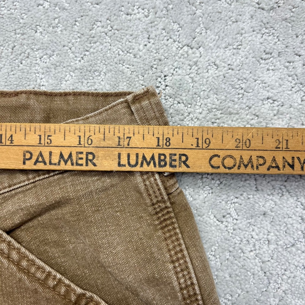 VINTAGE Lee Dungarees Carpenter Jeans Mens 36x30 Tan Cotton Canvas Workwear - Picture 12 of 16